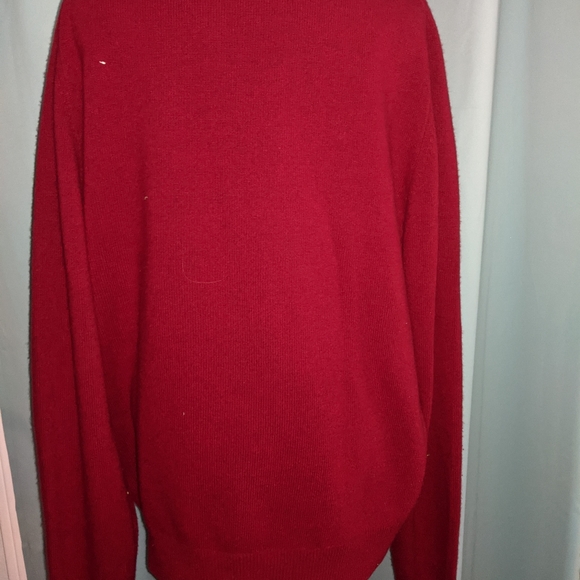 80s Glenmac Scotland Geelong 100% LambsWool St Andrew Sweater Red Men's Size L - Picture 3 of 5